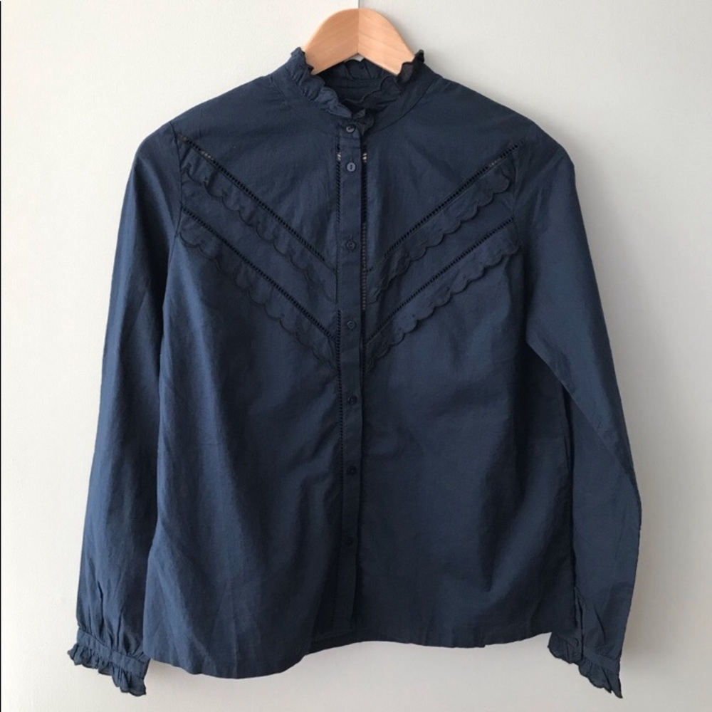Sezane Rozy Shirt, Marine. Size 36/4
